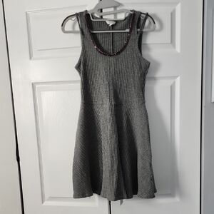 Candie's Gray Knit Mini Dress with Sequin Detail
